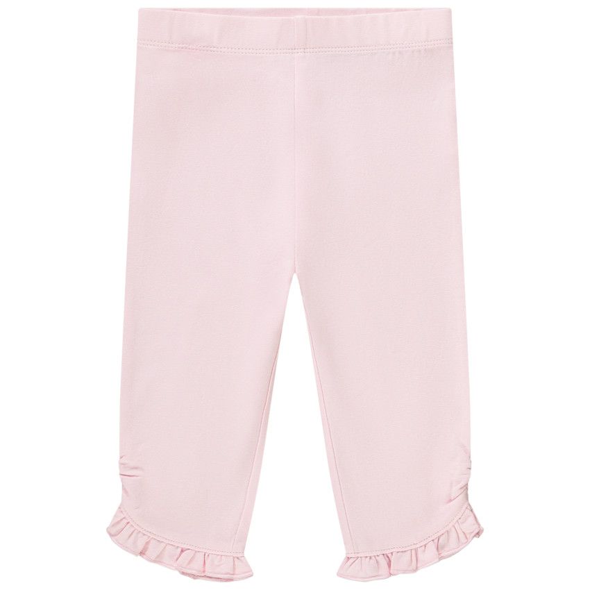 Corsaire uni en jersey avec détails volantés pour bébé fille - Rose