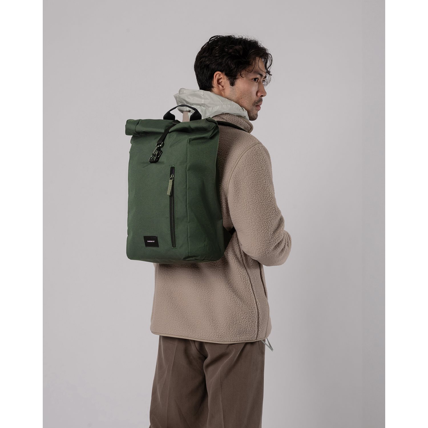 Sandqvist Dante Vegan dawn green with black webbing