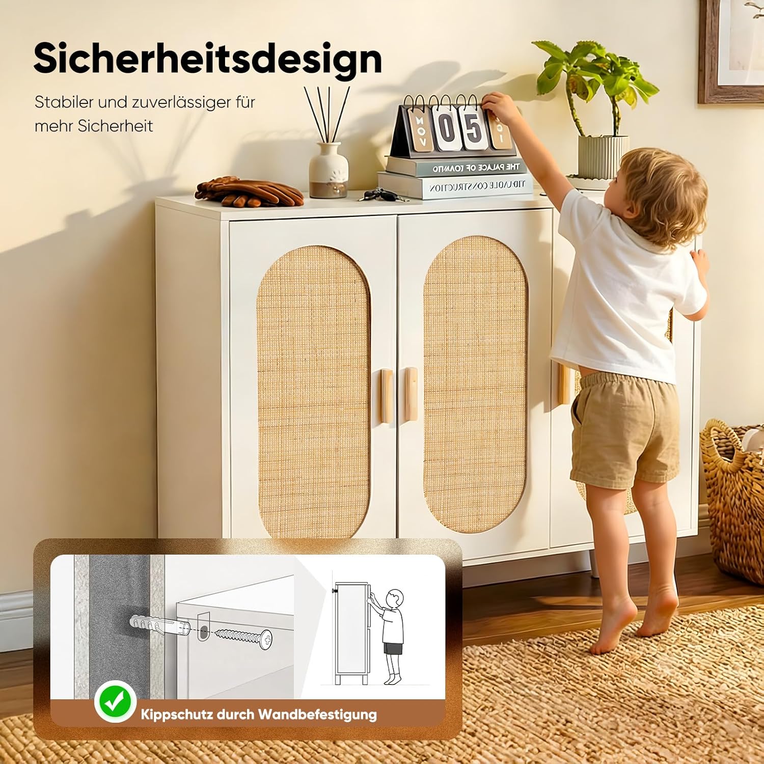 HOKEEPER Schuhschrank aus Holz, Schmaler Doppeltür (87x40x100cm),Shoe Cabinet, Schuhkipper für bis zu 24 Paar Schuhe, Schuhkommode mit Metallbeinen, Weiß & Braun, Flurschrank Schmal