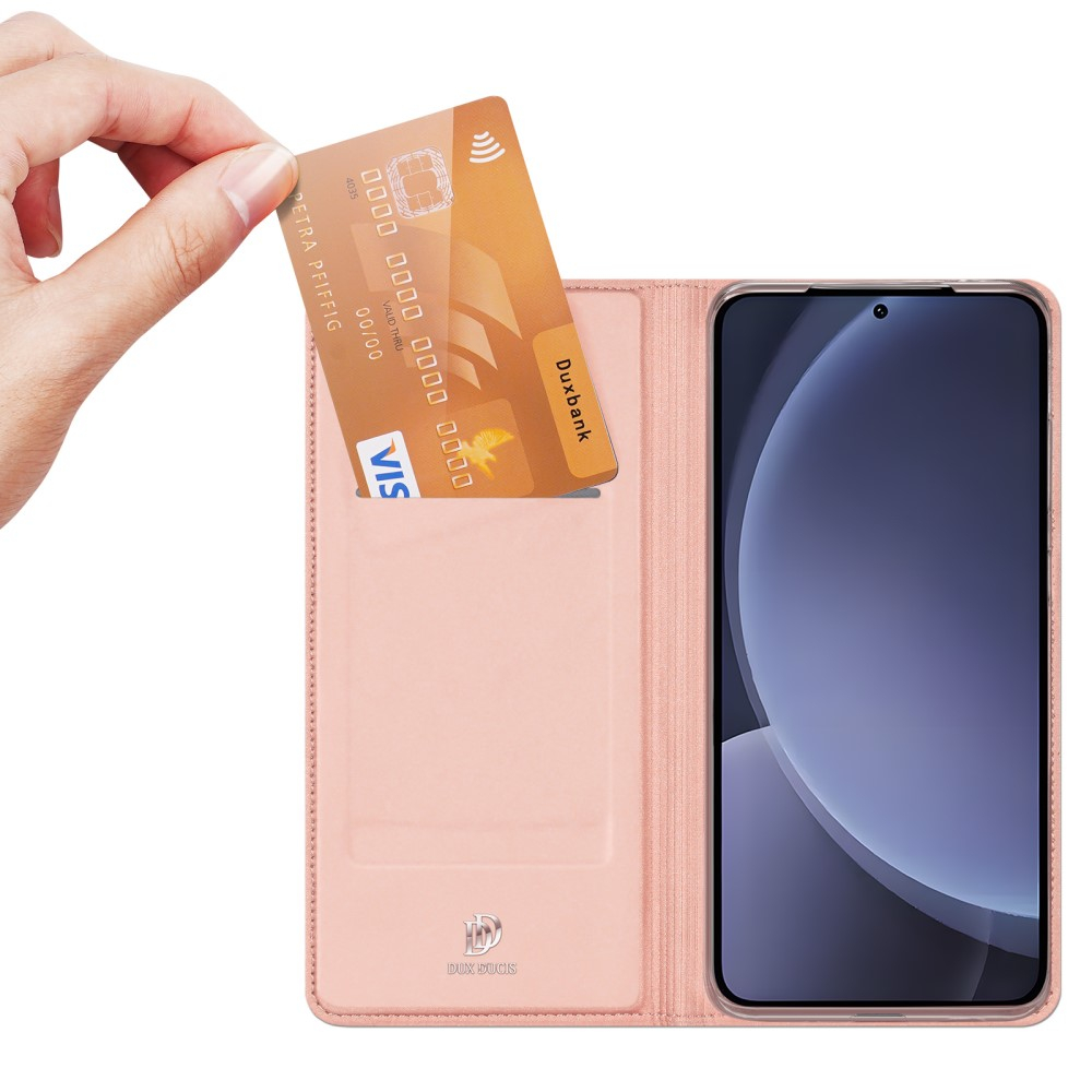 Samsung Galaxy S25 Flip Wallet Cover Leder Tasche - Roségold
