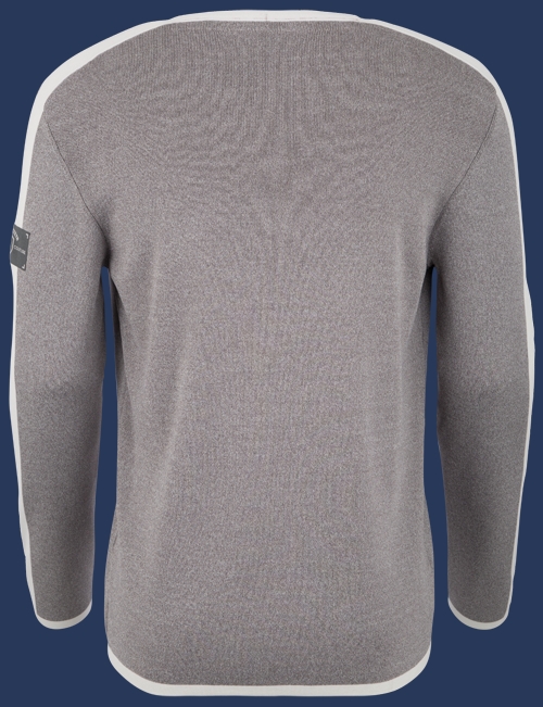 Herren Pullover 015 KoNitI, Heathergrey/Ivory