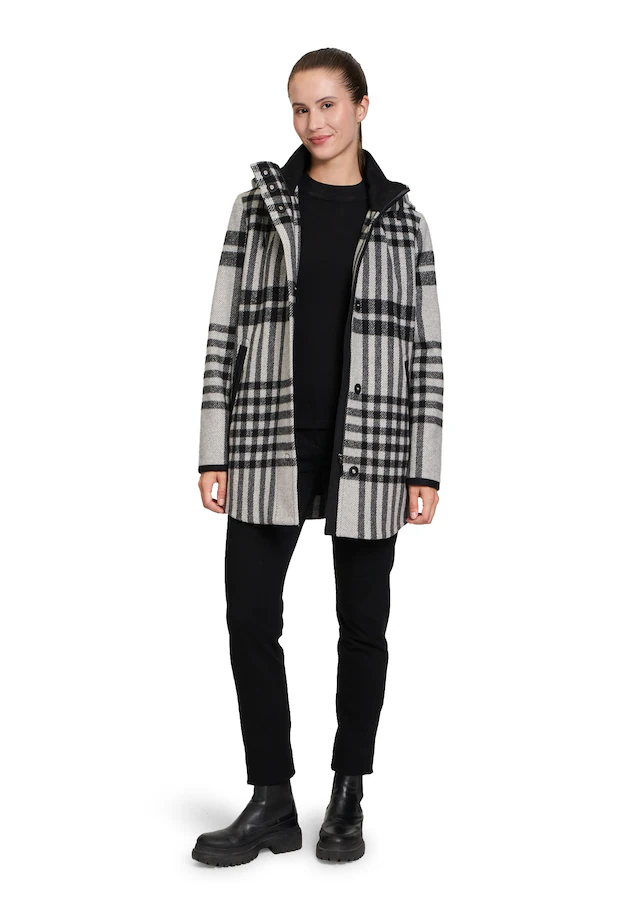 Gil Bret Wolljacke mit Kapuze kariert mit Kapuze