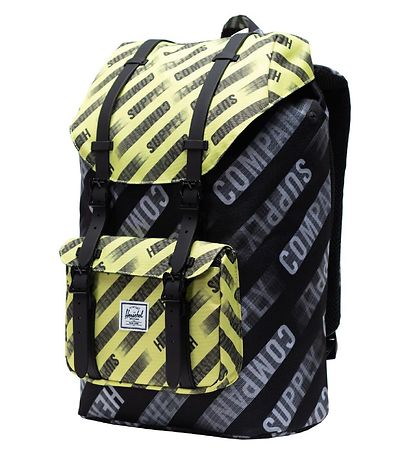 Herschel Rygs?k - Little America Mid Volume - Neon GRød Highligh