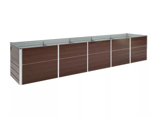 Lit surélevé de jardin Acier galvanisé 400x80x45 cm Marron