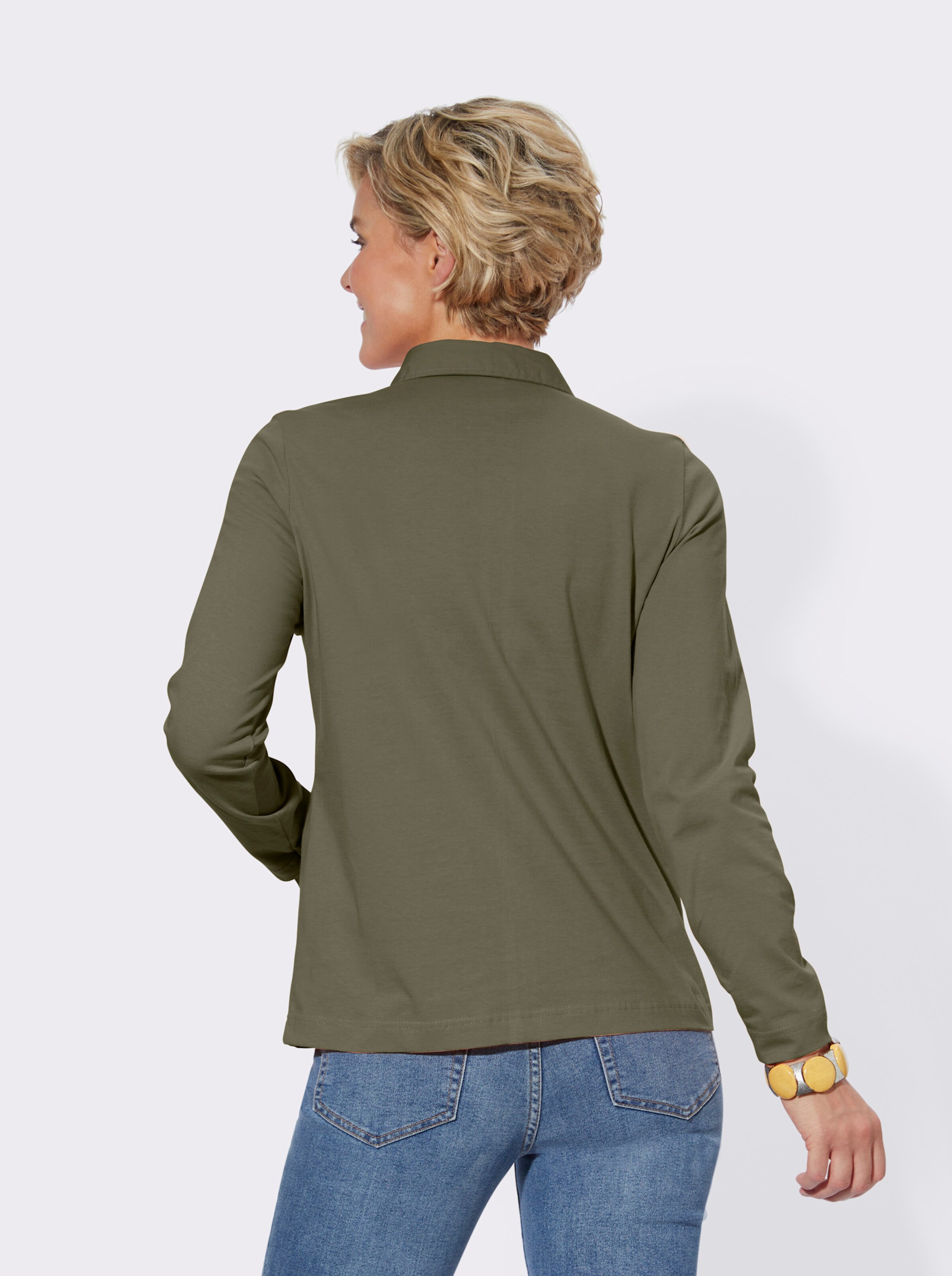 Langarm-Poloshirt
