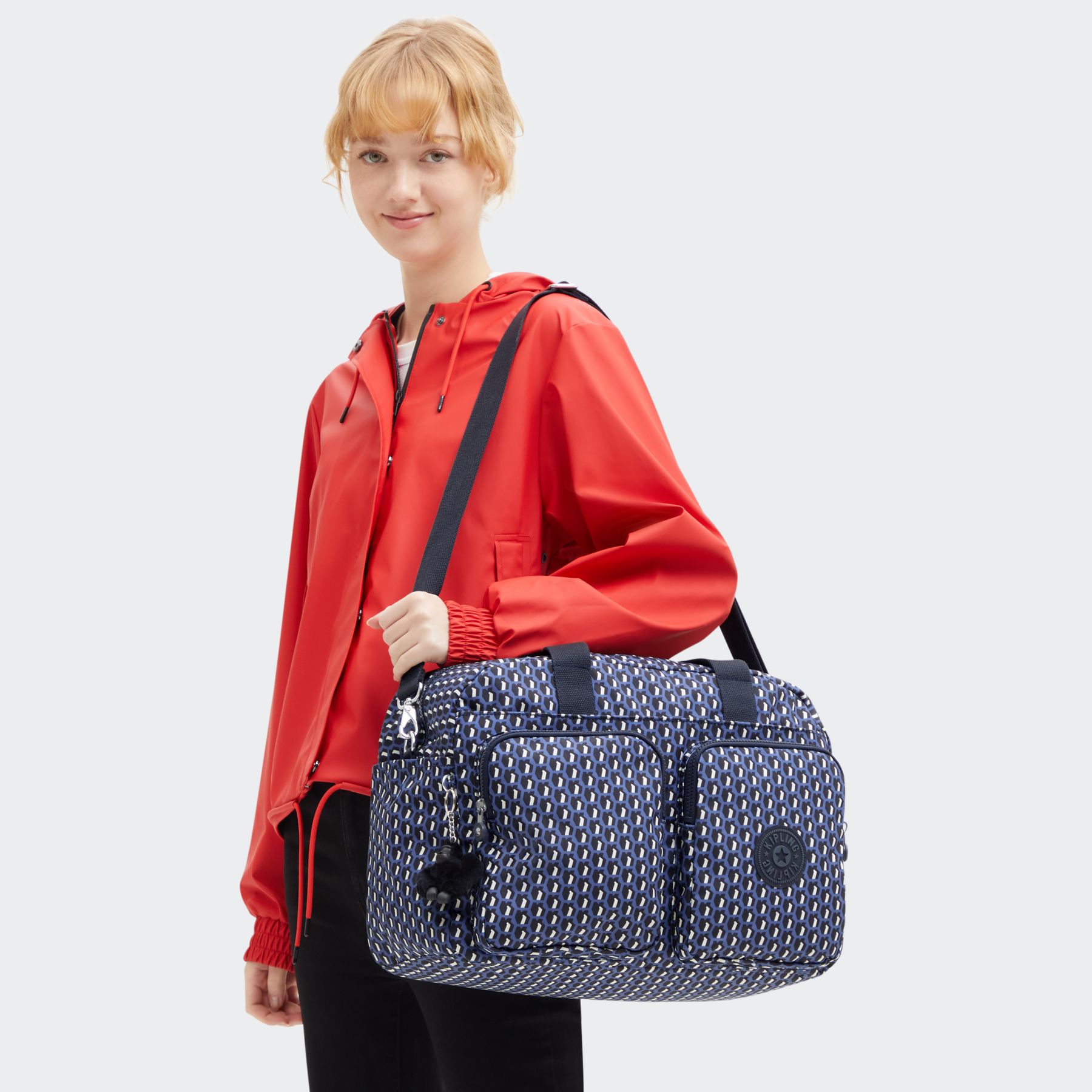 DEFEA XL Sac de voyage de taille moyenne pour le week-end avec compartiment pour ordinateur portable - 3D K Blue