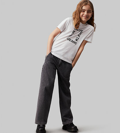 Calvin Klein T-shirt - Maxi Hero Flock Logo - Bright White