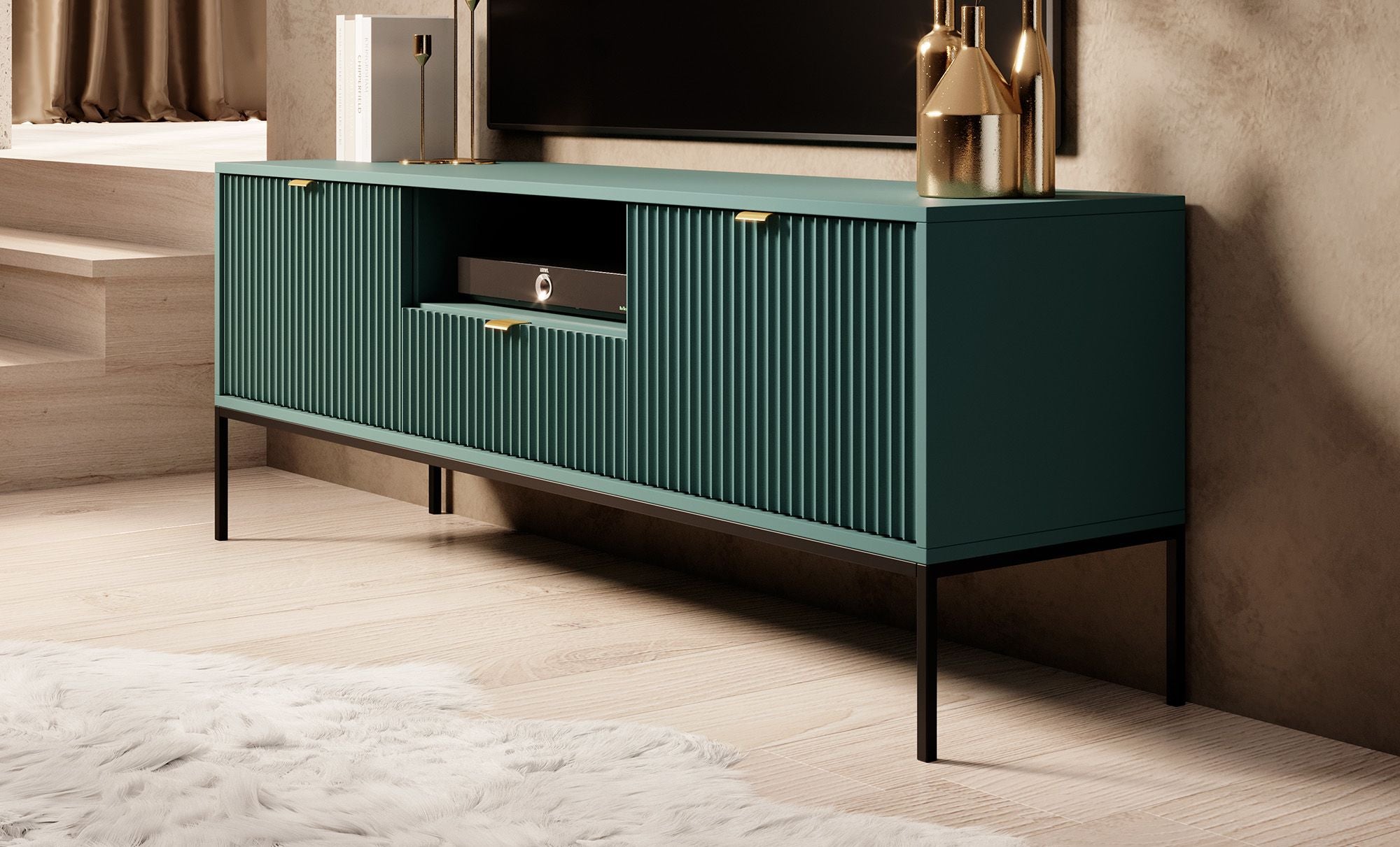 Navil - TV-Meubel - Groen - 154x39x56 cm