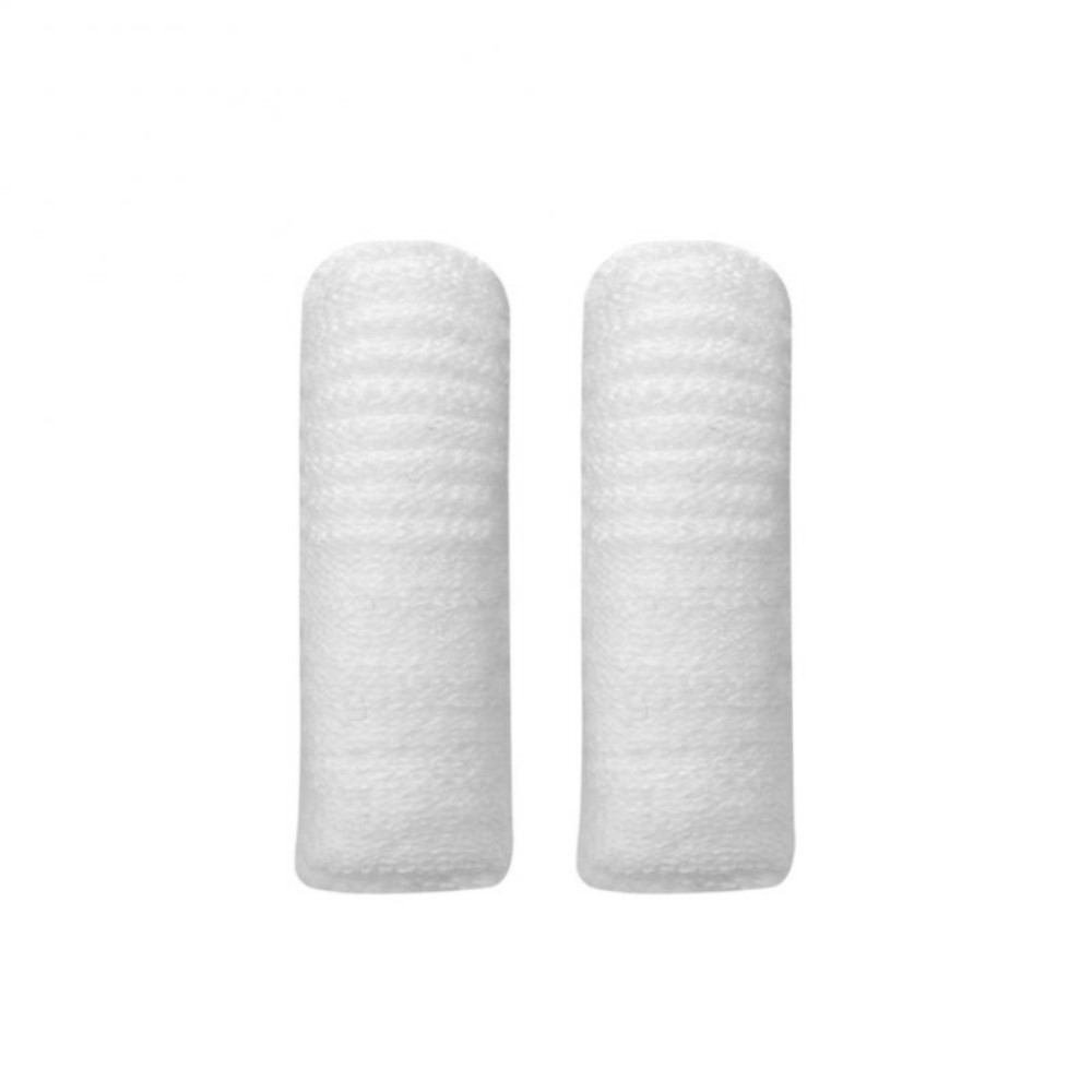 (2er Set) Baumwoll Finger Zahnbürste Haustier Zahnpflege Fingerling für Hunde / Katzen - Weiss