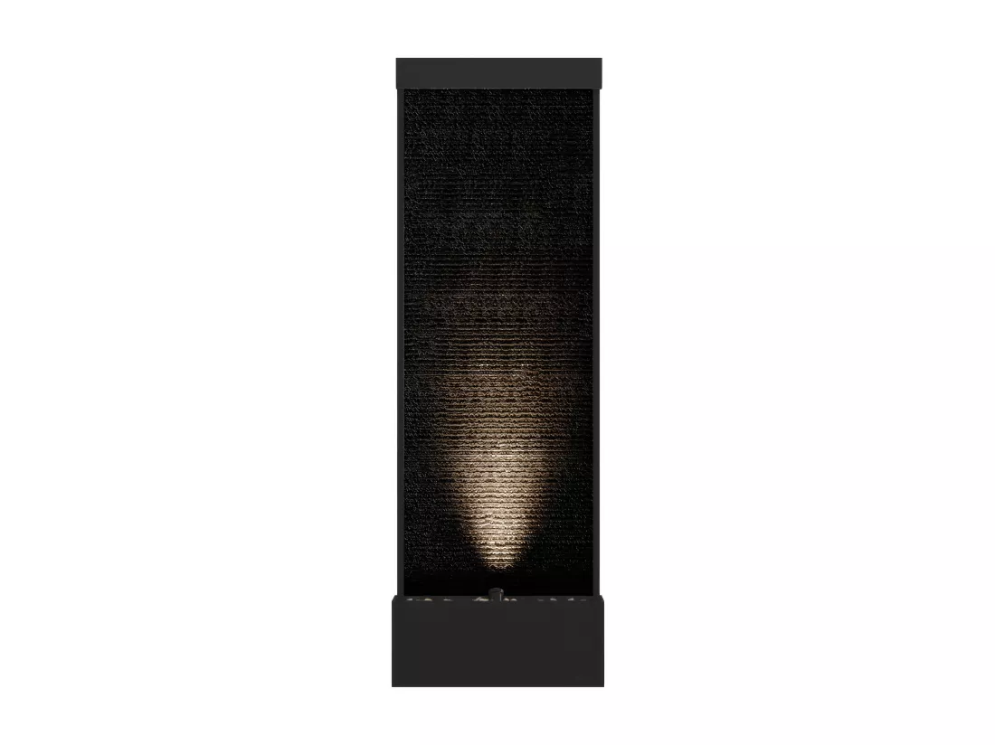 Fontaine d'extérieur en acier inoxydable et verre à LEDs - H. 120 cm - Noir - BULBIE