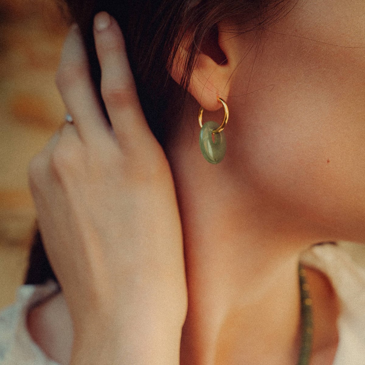 Collier, bracelet et boucles d'oreilles Blima en pierres Aventurine