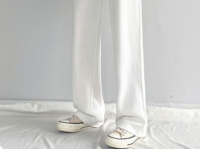 Gafi - High Rise Wide Leg Effen Joggingbroek