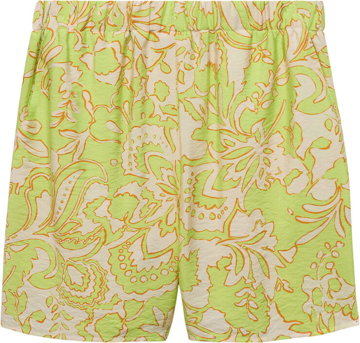 MANGO Printed fluid shorts Bright yellow