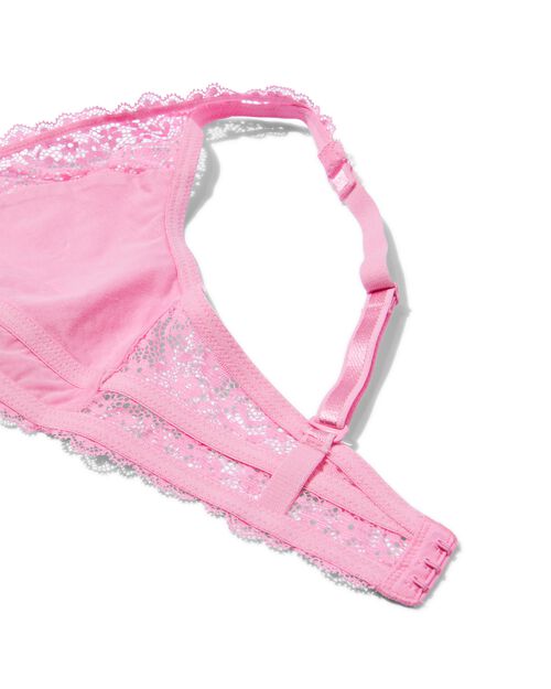 brassière en dentelle rose fluorescent