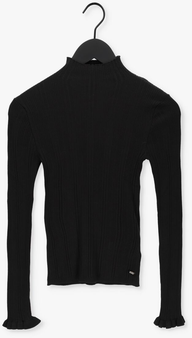 SCOTCH & SODA zwarte scotch & soda trui ribbed mock neck pullover