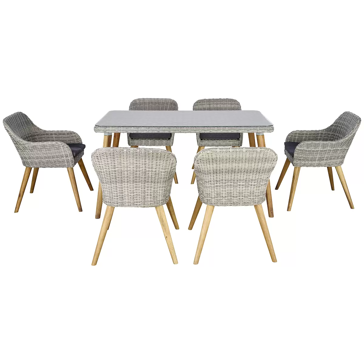 Beldano Gartengarnitur Oslo 7-teilig braun,hellbraun,natur