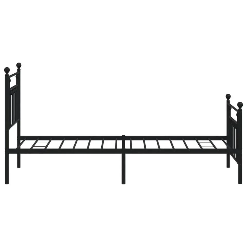 vidaXL - Bed frame met hoofd- en voeteneinde - Zwart - Metaal - 90x190 cm