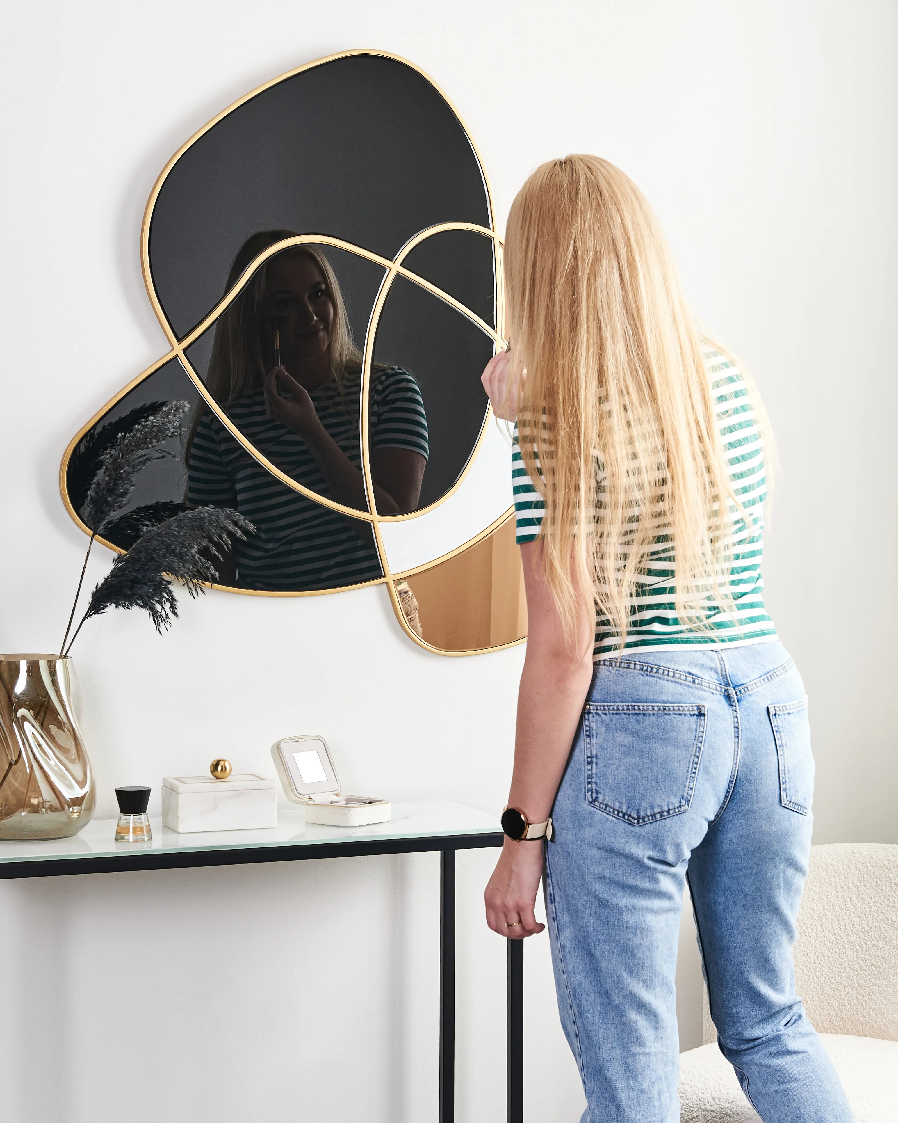 Wandspiegel TAILLY 99 cm 89 cm Zwart