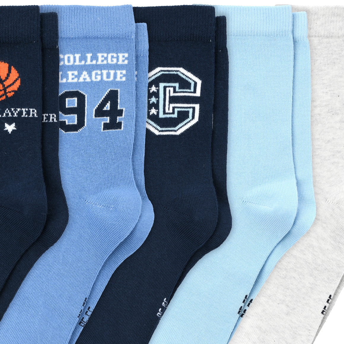 Topolino 5 Paar Jungen Socken im Set dunkelblau / hellblau / blau