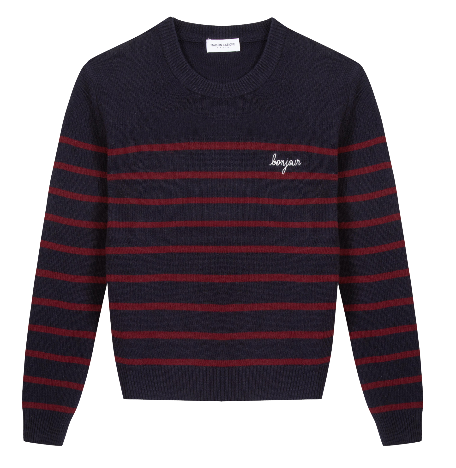 CHOISEUL BONJOUR - Pull col rond à rayures en laine| Multicolore