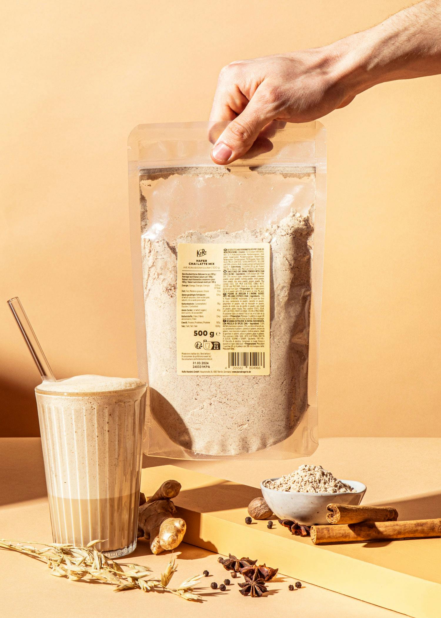 Chai Latte Mix auf Haferdrinkbasis 500 g