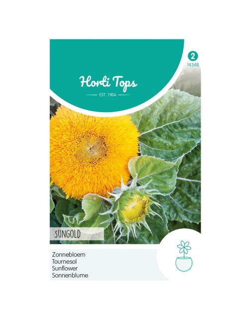 Hortitops Helianthus - Zonnebloem Sungold Dubbelbloemig Laag - Bloemenzaden - 2 g