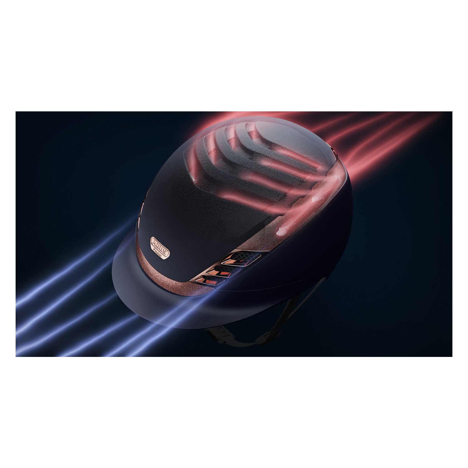 ABUS PIKEUR Reithelm AirLuxe Supreme  - midnight blue/ roségold