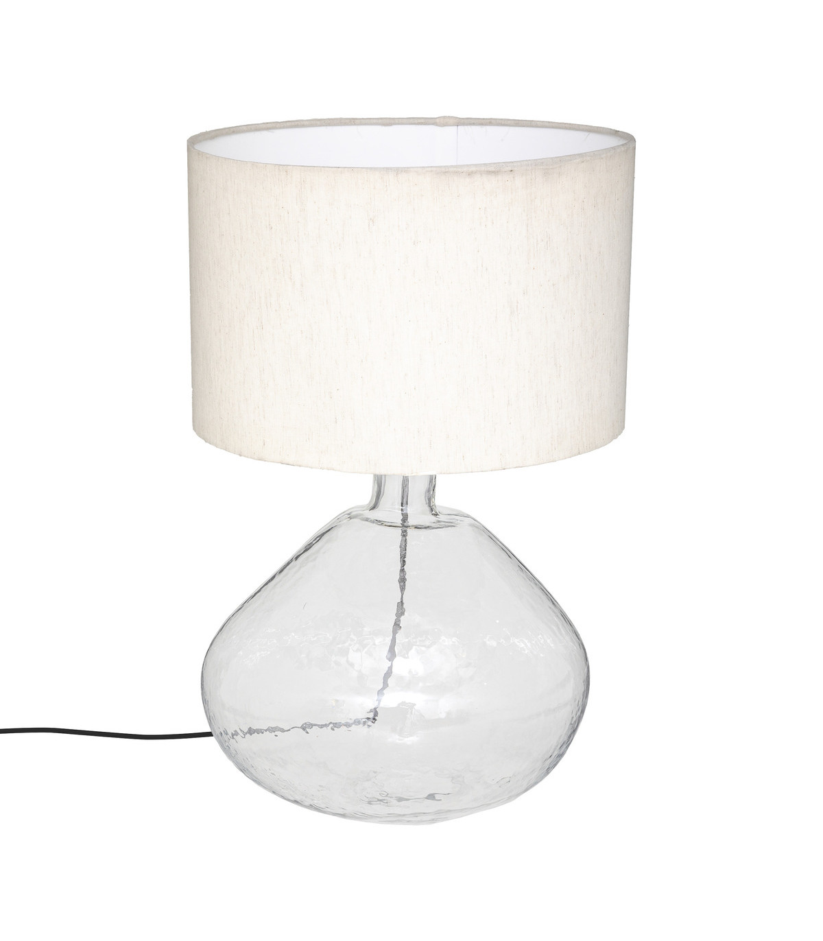 Lampe à poser en métal et verre transparent h 56 cm