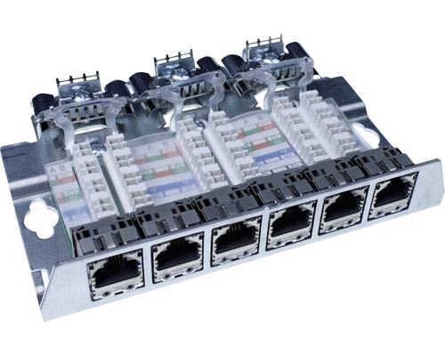 Rutenbeck Patchpaneel 6-poorts Cat.6A 6xRJ45-aansluitingen afgeschermd opbouwmontage