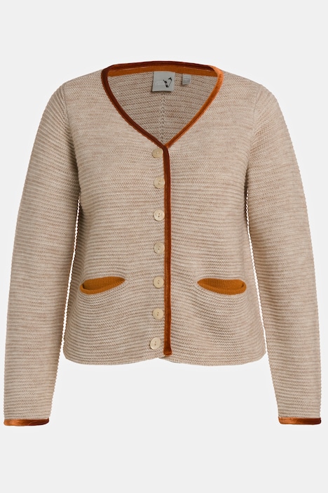 Strickjacke, Rundhalsausschnitt, Langarm