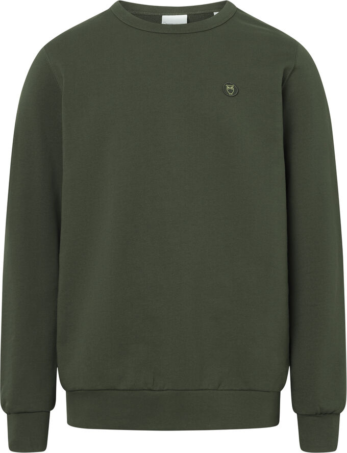 Knowledge Cotton Apparel ERIK basic badge sweat - GOTS/Vegan Grøn