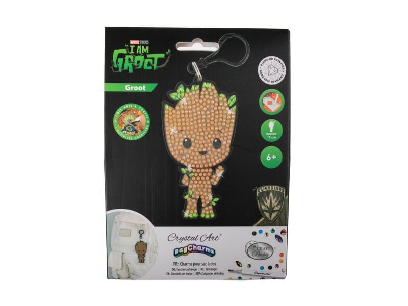 CRAFT Buddy Schlüsselanhänger Crystal Art Anhänger Groot Taschenanhänger-Set