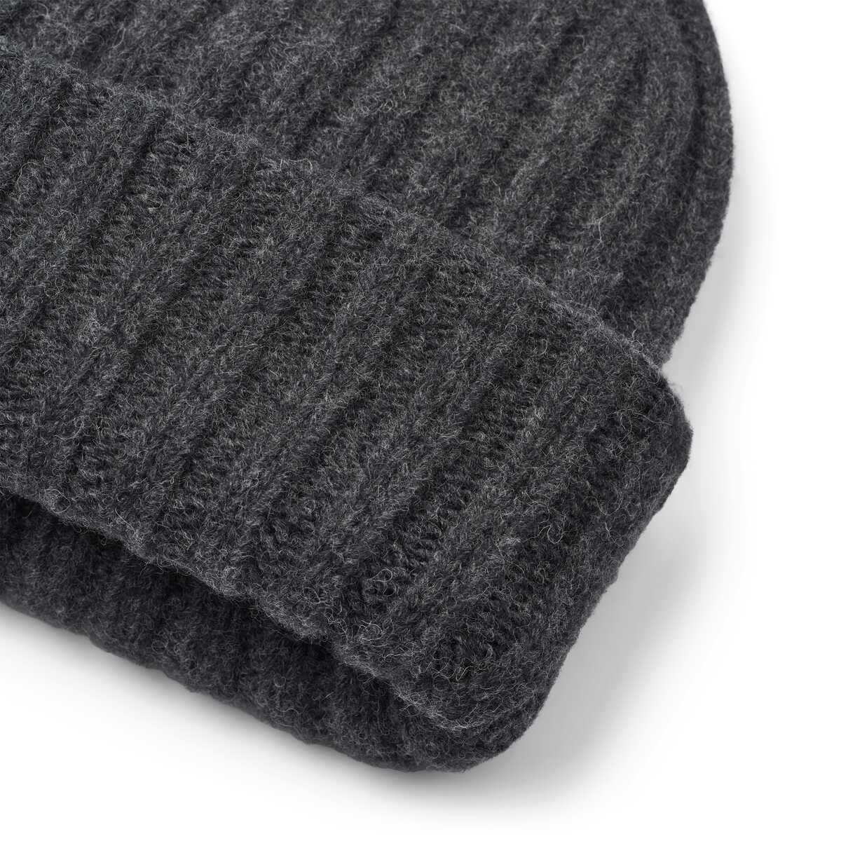 Gai+Lisva  Kari Lambswool beanie - Dark Grey Melange