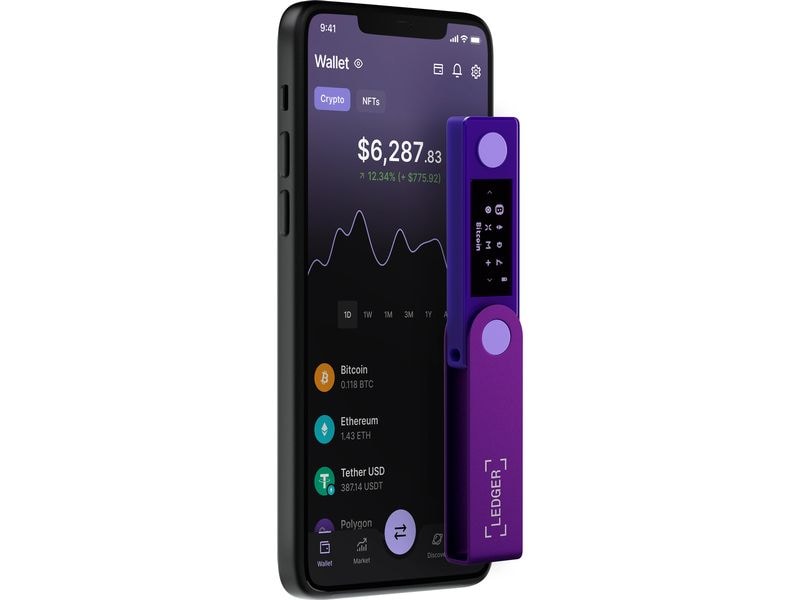 Ledger Nano X Amethyst Purple Crypto-Hardware-Wallet mit Bluetooth zum Kaufen, Verwalten und Vermehren digitaler Vermögenswerte