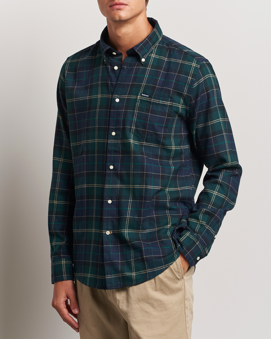 Barbour Lifestyle Flannel Check Shirt Green Loch