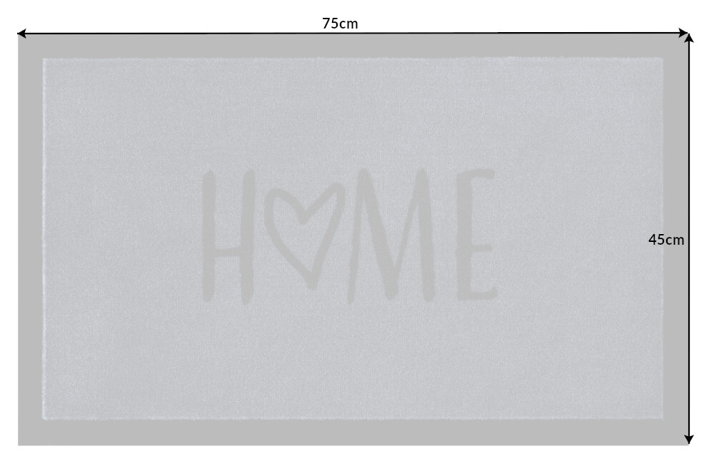 Strapazierfähige Fußmatte HOME 75x45cm anthrazit Fußabtreter Modern Design
