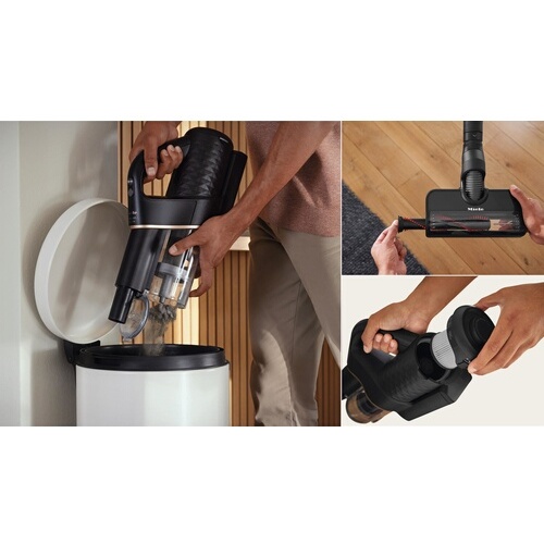 Aspirateur balai Miele DUOFLEX HX1 - Aspirateur sans fil coloris Blanc avec bloc moteur bleu nordique