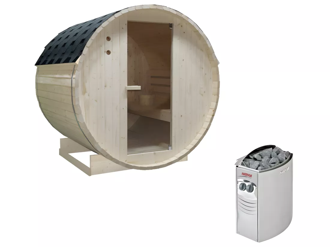 Sauna d'extérieur 4 places avec poêle 6KW - L185 x P180 x H190 cm - ISOKYRO