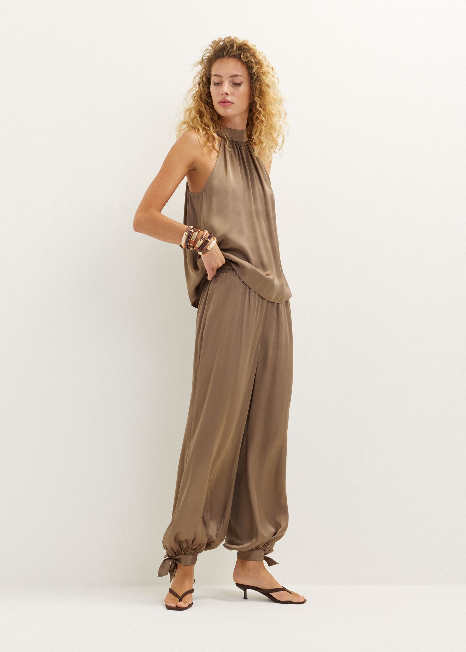 Ballonbroek met satijn look