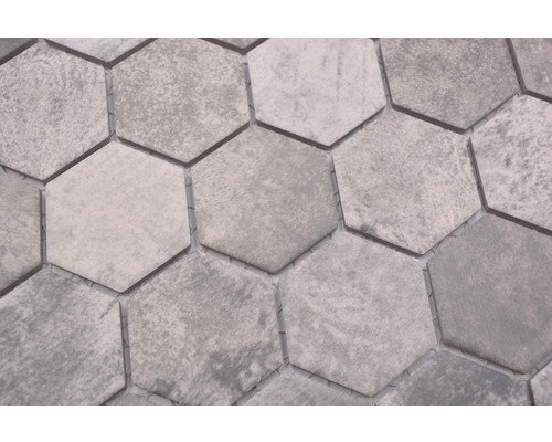 Keramisch mozaïek HX Curio ZDG Hexagon 32,5x28,1 cm Grijs