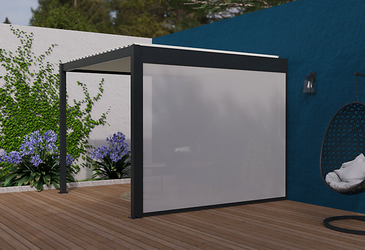 Store latéral pour pergola Cameo murale gris sablé l. 2,88m