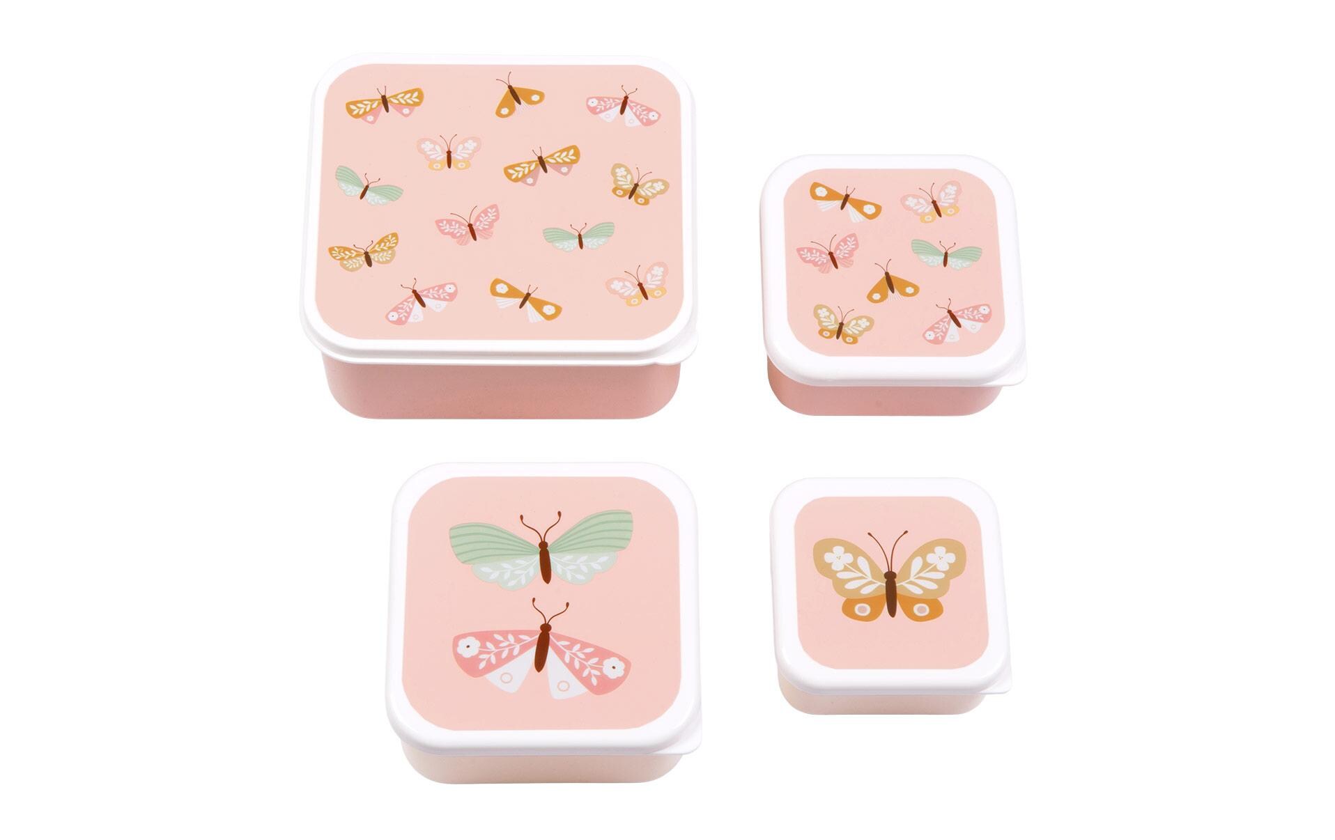 Lunchbox & Snack Box Set ButterfliesLunch- und Snackbox Set mit praktischem Spender