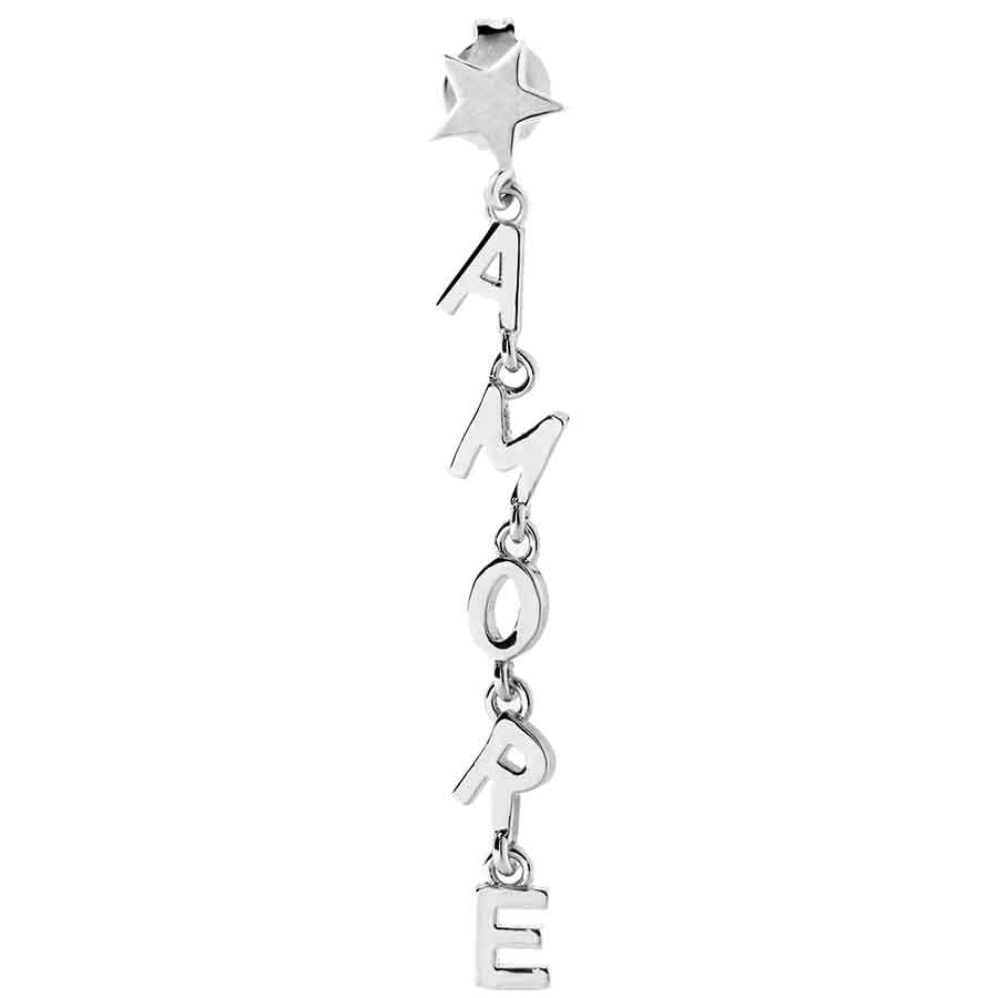 Boucle d'oreille - Amore - Laiton plaqué argent 10 microns