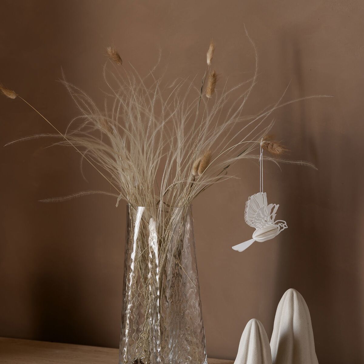 Paper Bird ornament 2-pack, natural