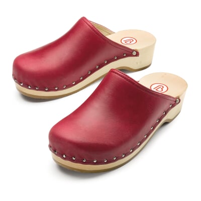 Holzschuh Nappa, Rot