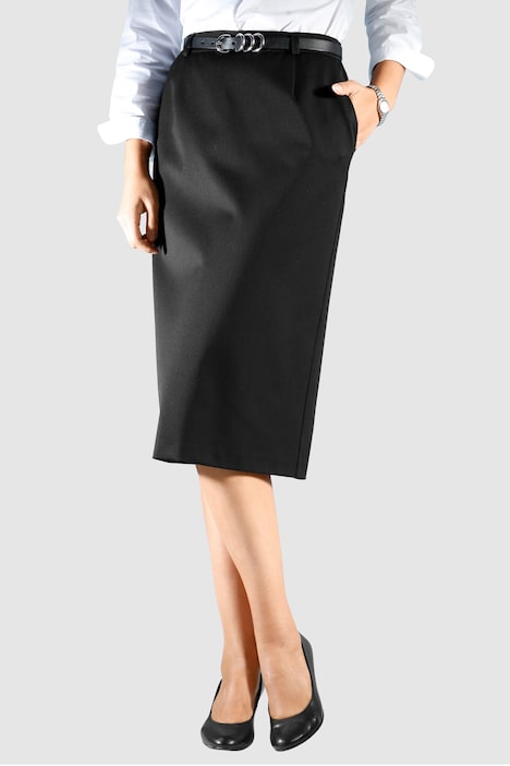 Midirock, Straight Fit, Stretchkomfort, teilelastischer Bund
