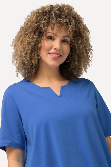 T-Shirt, A-Linie, Tunika-Ausschnitt, Halbarm