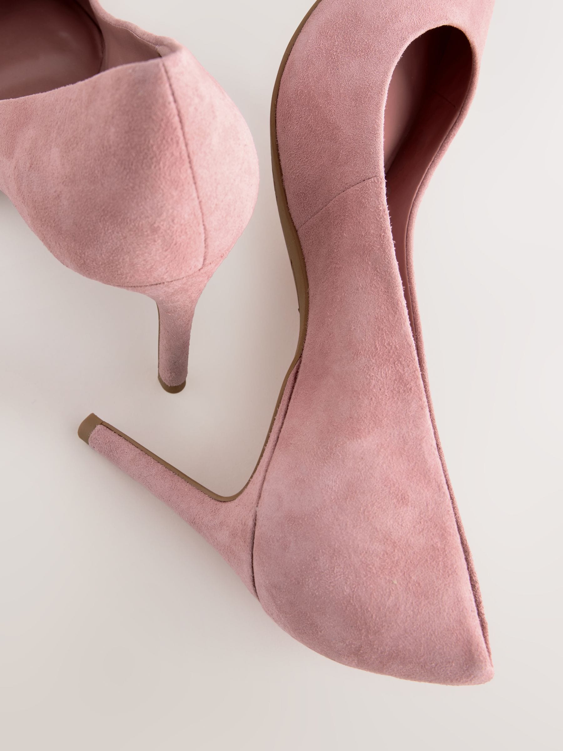 Rozenroze suède - Leren mid-court pumps