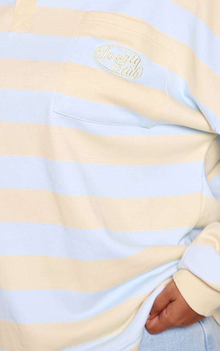 Citron Polo Rayé Style Club Sportif Grande Taille