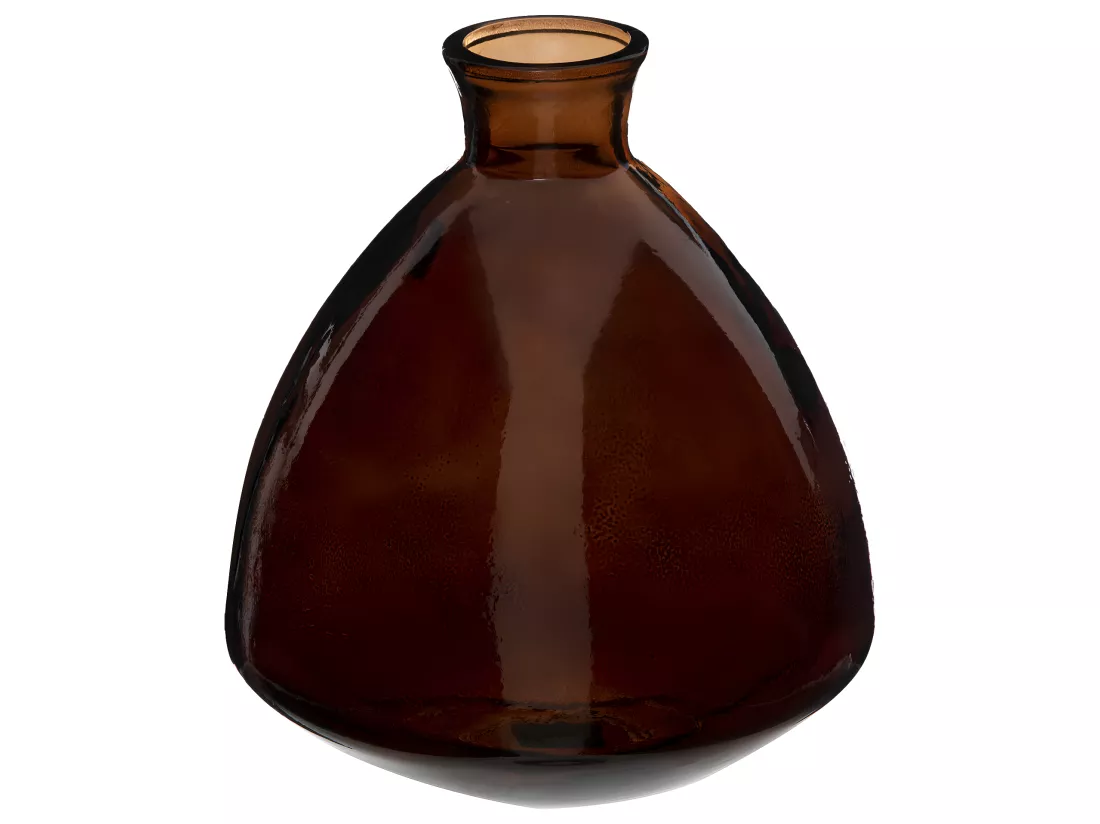 Vase en Verre recyclé Brun D 16 x H 19 cm